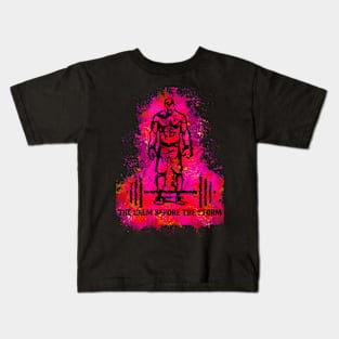 The calm Before The Storm (male_pink) Kids T-Shirt